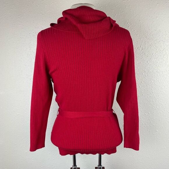 My Michelle Red Cowl Neck Sweatwr Size L EUC - Picture 4 of 6